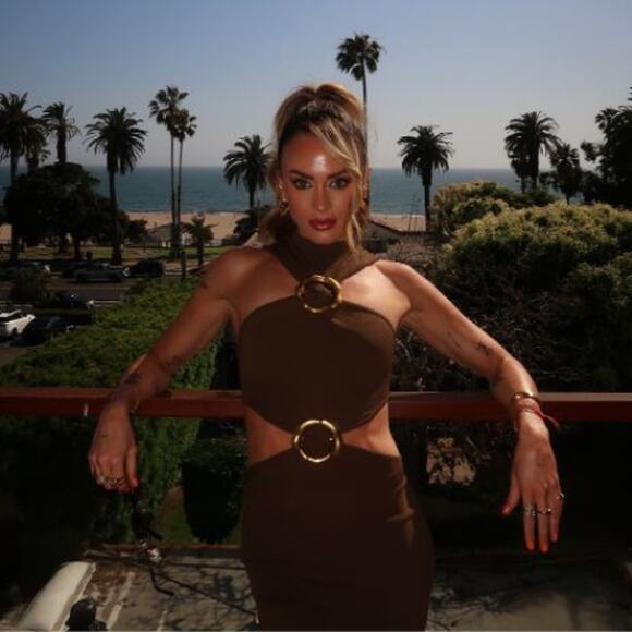 Cult Gaia | NWT Ambar Knit Dress in Nymph Olive Green Midi M - Picture 2 of 16